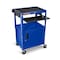 Luxor Adjustable-Height Steel AV Cart with Pullout Keyboard Tray and Cabinet AVJ42KBC-RB - alternate 1